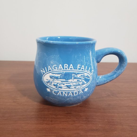 Niagara Falls Mug Canada Novelty Cup Souvenir Blue Etched Falls White Design - Picture 1 of 6